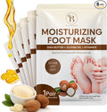 Hydrating Foot Mask for Dry Cracked Feet, Restoring & Hydrating Socks with Shea Butter, Jojoba Oil & Vitamin E, Feet Mask for Women & Men Foot Care (6 Pairs)