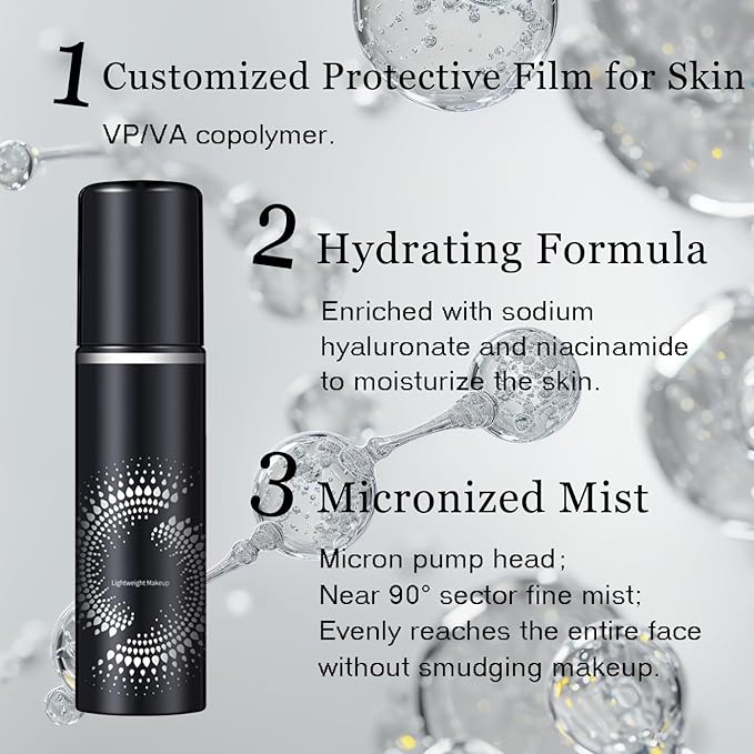 2PCS Makeup Setting Spray Set - Weightless, Long-Lasting, Waterproof, Water-Based Formula, Oil Control and Hydrating for All Skin Types