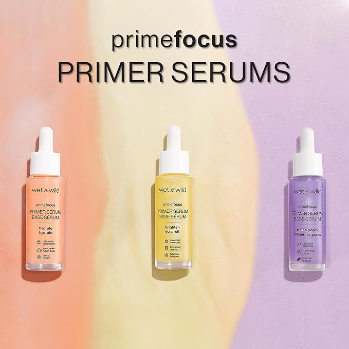 wet n wild Prime Focus Pore Minimizing Facial Serum Primer Makeup Extending, Improves Skin Texture, Hydrating & Exfoliating Retinol Alternative