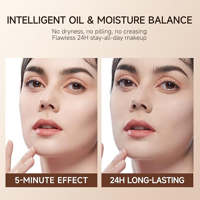 Korean Foundation Stick for Mature Skin, Waterproof Natural Nude Full Coverage Foundation Makeup Concealer, Double Head Foundations Make Up Sticks with Brush for All Skin (#04 WARM ALMOND)