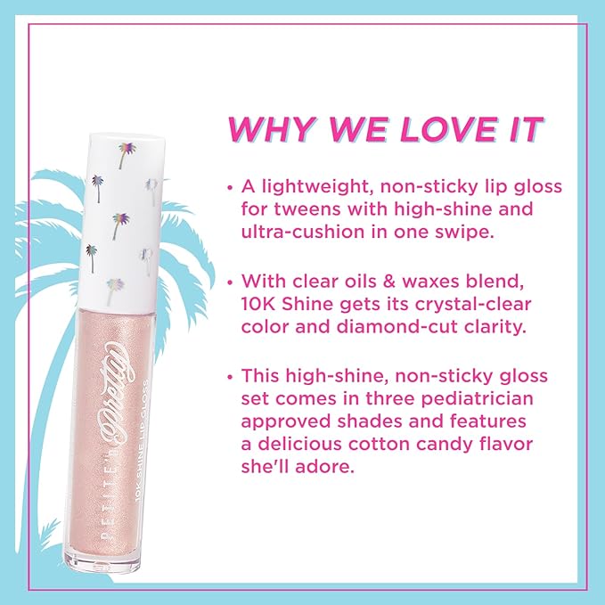 Petite 'N Pretty Best in Bling Lip Gloss Set – 10K Shine Trio for Kids, Tweens & Teens – Non-Toxic, High-Shine, Gift-Ready Makeup Set