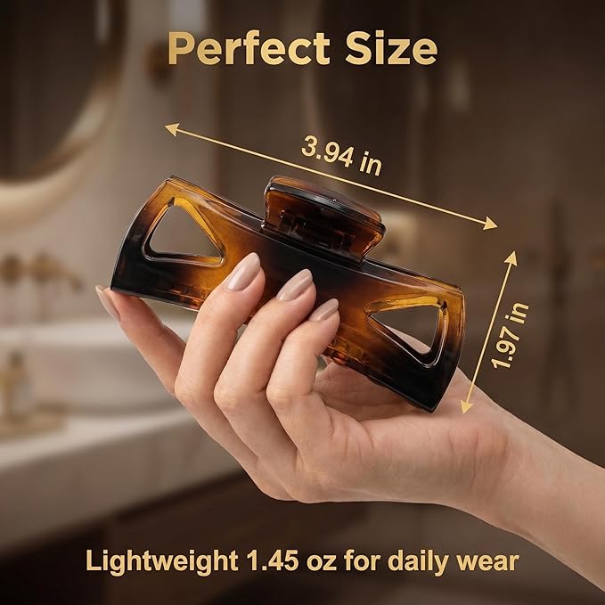 Hair Claw Clips for Women, Strong Hold Non-Slip Hair Clips for Thin Thick Hair, Fashion Jaw Clips Durable Hair Accessories(Brown)