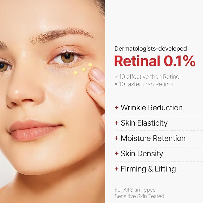 Dr.Different VITALIFT-A Forte Retinal 0.1%, Intensive Anti-Aging Cream for Wrinkle Reduction, Skin Elasticity, Lifting, Firming with Vita A, K-Skincare made by Korean Dermatologist. 0.7oz