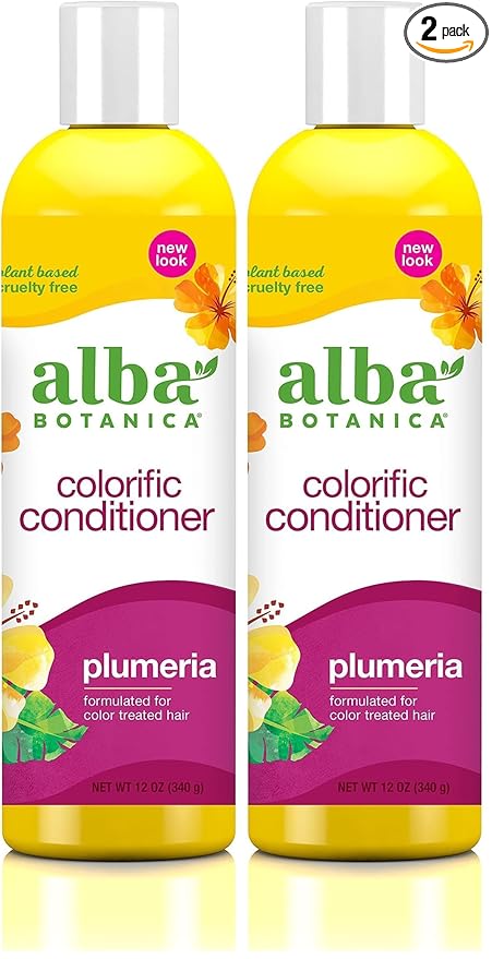 Alba Botanica Colorific Conditioner, Plumeria, 12 Oz (Packaging May Vary) (Pack of 2)