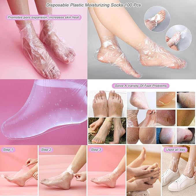 GELMAY 700PCS Face Neck Eye Nose Lip Foot Hand Disposable Plastic Mask Sheet, Ultra-Thin Transparent Facial Masks Skincare Paper Film DIY Spa Wrapped Moisturizing Patch Prevent Evaporation