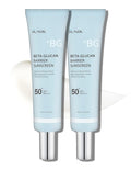 IUNIK Beta-Glucan Daily Sunscreen 2ea – Water Barrier Moisture Matte No White Cast SPF 50+ PA++++ Vegan Lifting & Plumping Moisturizing Sun Cream for Dry Oily Sensitive Skin Korean Skincare