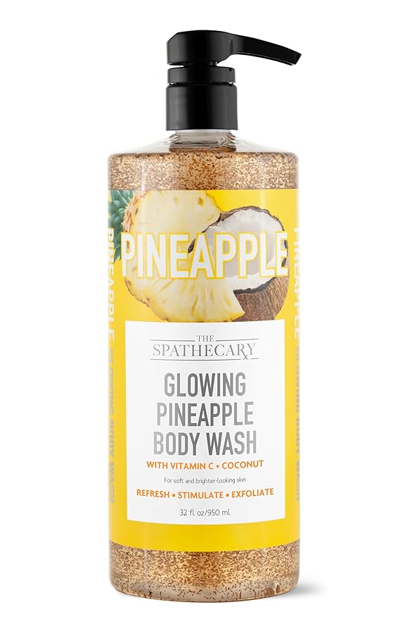 Glowing Pineapple Exfoliating Body Wash with Vitamin C and Coconut, 32 oz