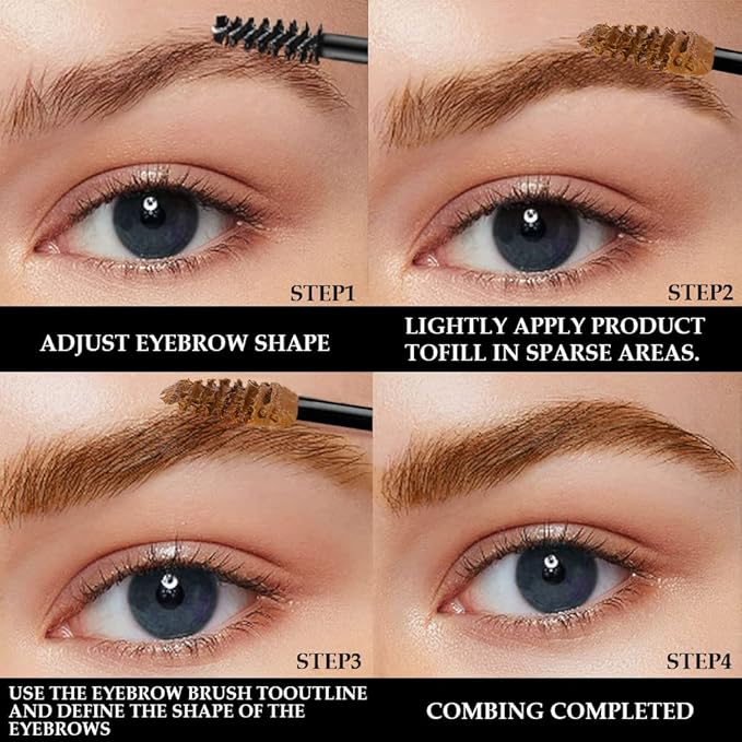 Tinted Thickening Brow Mascara,Tinted Eyebrow Gel, Waterproof, Transfer-proof, Brush to Fill in Eyebrows and Cover Gray Hairs - Cruelty Free (2pcs 03 Auburn)