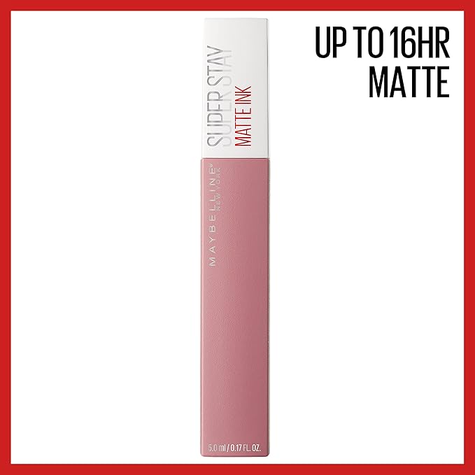 MAYBELLINE Super Stay Matte Ink Liquid Lipstick Makeup Long Lasting High Impact Color Up to 16H Wear Dreamer Warm Pink Neutral and Revolutionary Light Mauve Pink