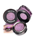 Chameleon Duochrome Glitter Eyeshadow Palette, Holographic Shimmer Single Eye Shadow Palettes, Color Shift Sparkle Iridescent, Multichrome Metallic Eye Brightener Highlighter Makeup-04 Smoky Grape