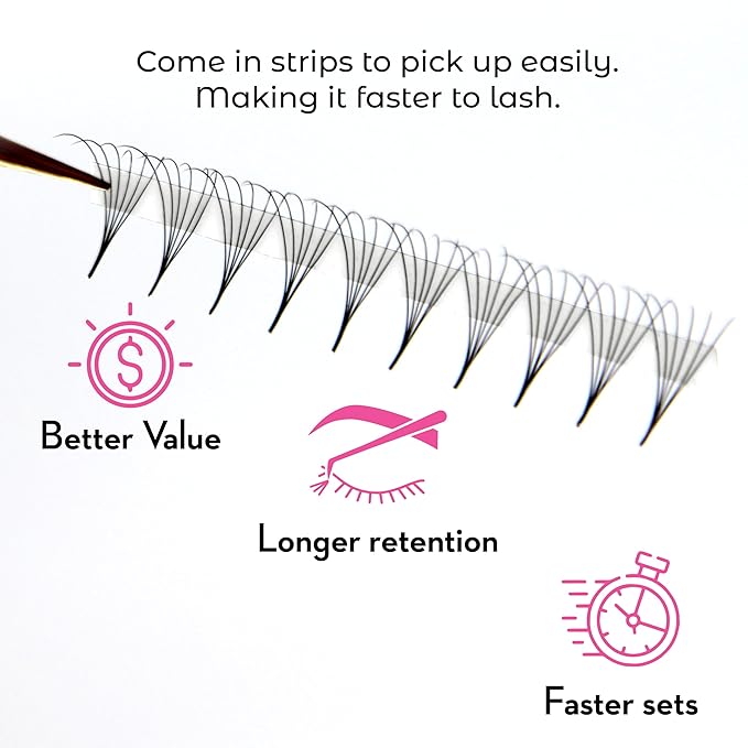 One V Salon Pro 6D Ultra-Speed Promade Fans, 1000 Premade Volume Lash Fans | C Curl | 0.07 | 8–14 mm Mixed Lengths | Thin Base, Quick Application Eyelash Extensions(Ultra 6D-0.07-C Curl)