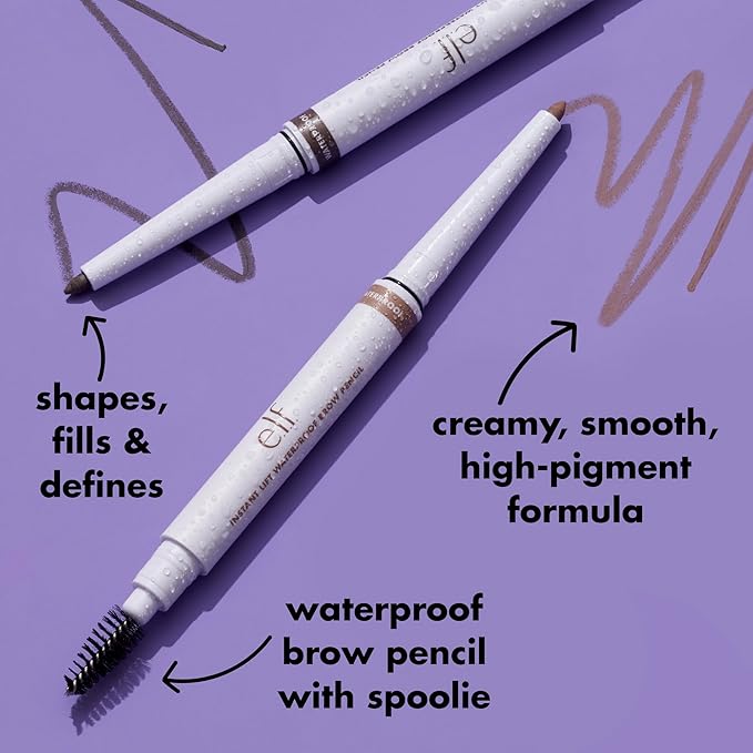 e.l.f. Instant Lift Waterproof Eyebrow Pencil, Dual-Ended with Precision Tip & Spoolie, Smudge-Resistant Formula for Natural, Long-Lasting Brows, Auburn