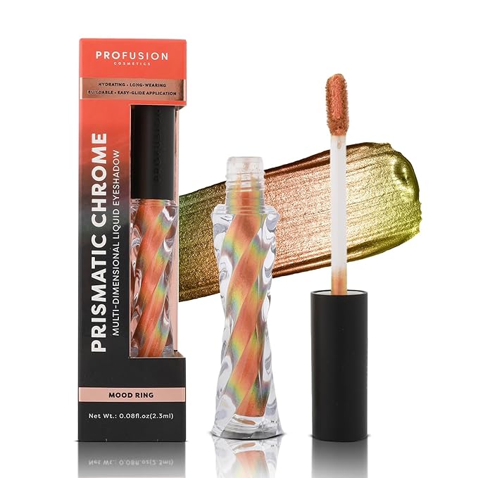 Profusion Cosmetics Chrome Liquid Eyeshadow, Long-Lasting Multichrome Eye Shadow, High-Impact Multi-Dimensional Finish, Light-weight Quick-Drying Formula, Mood Ring