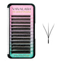 VAVALASH 3D Double Tips W Shape Eyelash Extension 3D WW Premade Fans 0.07 D Curl Volume Lash Extensions Easy Fanning False Lashes Matte Black Volume Premade Cluster W Lashes(WW-3D-0.07-D-8-15mm）