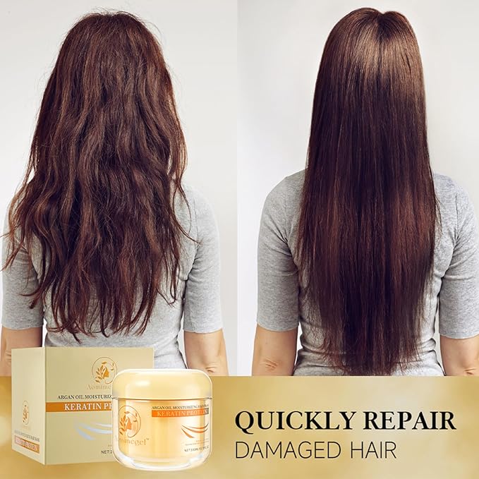 Collagen Hair Mask,Deep Repair Conditioning Argan Oil Hair Mask for Damaged Hair Treatment, Deep Conditioner Hydrating Hair Masque for All Hair Types 10.15 oz 300ml
