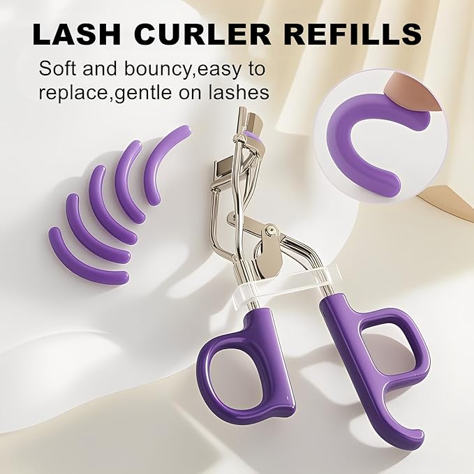 Compaitble with Tarte Picture Perfect Eyelash Curler Refills,36Pack Replacement Rubber Refills Fit for Tarte Eyelash Curler,Purple.