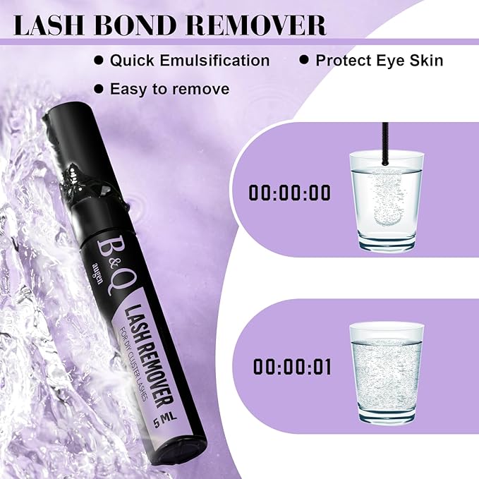 B&Q Lash Clusters Kit 280PCS Eyelash Clusters Kit,40D 50D D 9-16MIX Individual Lash Comfortable Eyelash Extension Set, Classic Look with Bond and Seal Waterproof, Remover DIY at Home(Set,40D+50D)