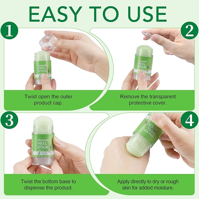 Cracked Heel Urea Stick,Aloe vera Scent,Foot Care Cream 60 Percent Stick,Maximum Strength Urea Cream for Feet,Moisturizer and Hydrates Dry Cracked Feet, Knees, Elbows, Hands