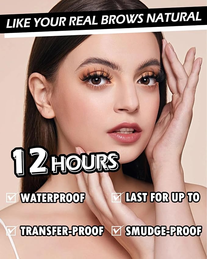 Black Eye Brow Pencils for Women, 6Pcs Waterproof Eyebrow Pencil Set, Ultra Fine Tip for Perfect Eye Liner Brows, Long Lasting Makeup Professional Shaping & Filling Brow Gel Pen with Eyebrow Razor-01