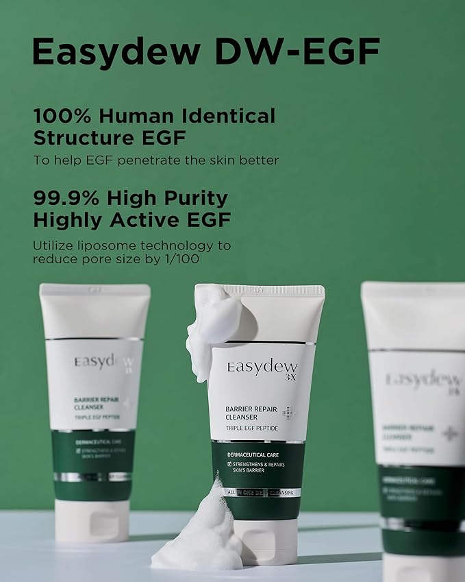 EASYDEW Barrier Repair Cleanser - Deep Pore Cleansing and Skin Barrier Enhancement Face Bubble Wash with Salicylic Acid, Hyaluronic Acid, Collagen, Niacinamide, Panthenol, DW-EGF Peptide 5.07 fl.oz.