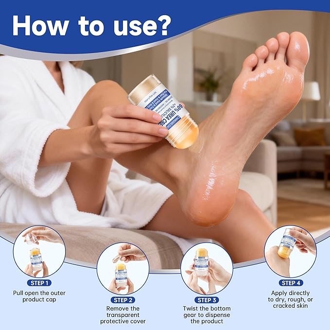 Urea Cream 60 Percent For Feet Maximum Strength - Intensive Repair Dry Cracked Skin, Urea Cream For Feet, Foot Cream For Dry Cracked Heels, 1 Pcs - 1.41 Oz