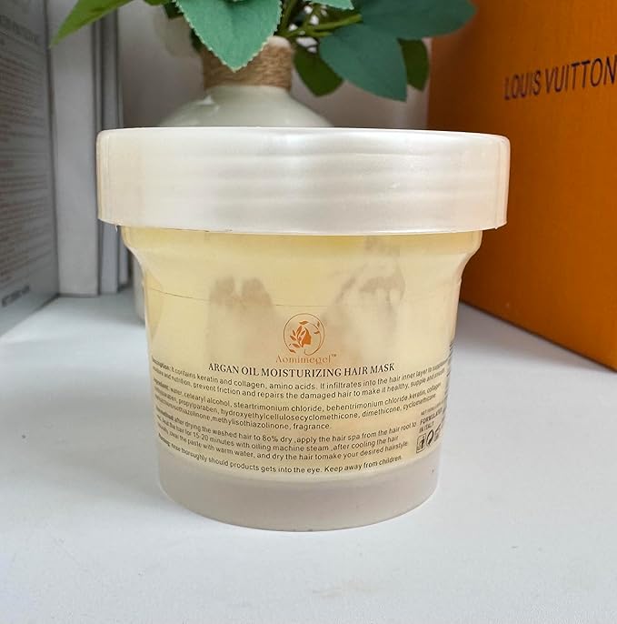 Collagen Hair Mask,Deep Repair Conditioning Argan Oil Hair Mask for Damaged Hair Treatment, Deep Conditioner Hydrating Hair Masque for All Hair Types 3.38 oz 100ml