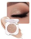 Glitter Eyeshadow Single, Ultra-Fine Sparkling Diamond Shimmer, Long-Lasting Sheer Eye Makeup, Crease-Proof & Buildable Eye Shadow Topper, Champagne Gold