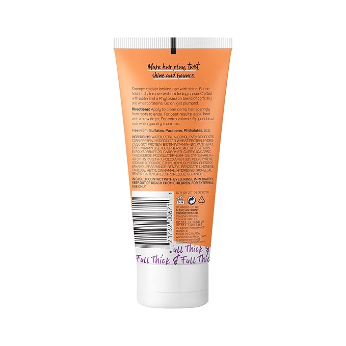 Marc Anthony Hair Thickening Styling Cream for Thin&Flat Hair,Instantly Thick-Volumizing-Hair Cream with Biotin,Lightweight Hold for Thicker Fuller-Hair-Sulfate-Free Haircare Products,(Pack of 6)