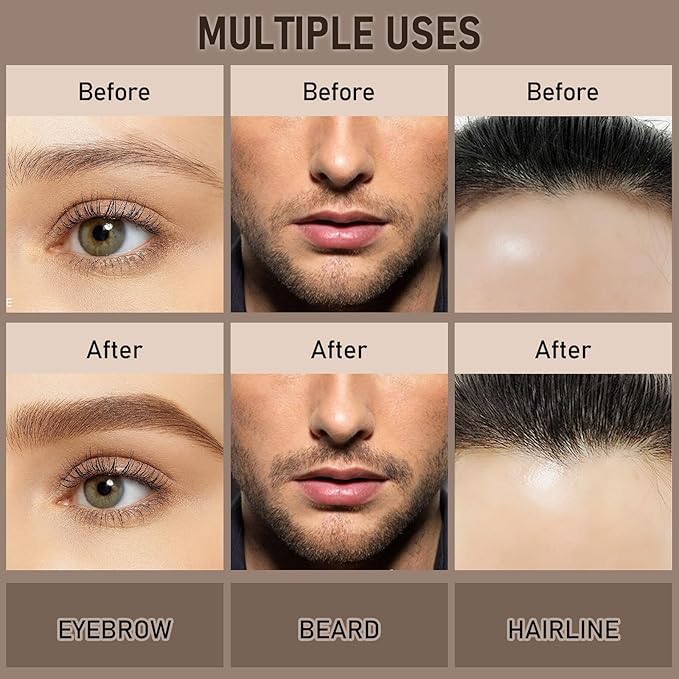 Dual-Ended Microblading Eyebrow Pencil for Women, 2 in 1 Liquid Eyebrow Pencil with Curved Tip and 4D Brow-Fection Microblading Pen, Shaped Fill HairLike Waterproof Lasting Eyebrows 01 New Light Brown