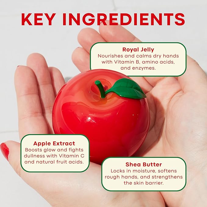 TONYMOLY Apple Hand Cream, Hydrating Hand Moisturizer with Shea Butter & Apple Extract, Lightweight Non-Greasy Formula for Dry Hands, Travel Size 1.05 oz