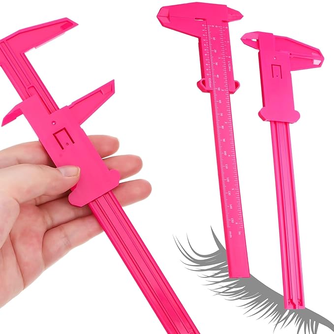 Frienda 5 Pieces Eyebrow Measuring Ruler Brow Mapping Tool Mini Vernier Caliper Double Scale Plastic Sliding Gauge Ruler for Micro Blading Eyebrow Tattoo Brow Artists(Bright Colors)