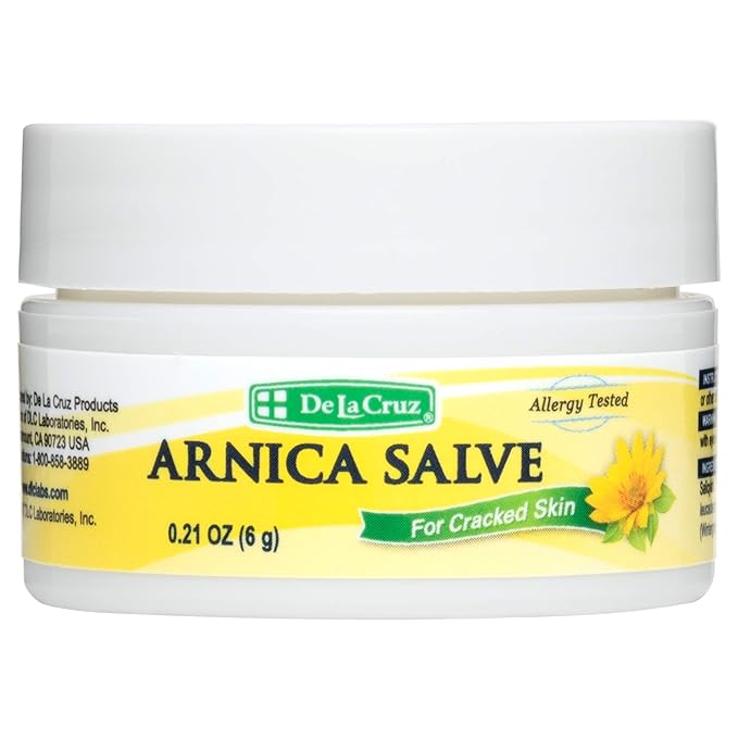 De La Cruz Arnica Salve Foot Care Cream for Dry Cracked Heels & Feet, Skin Care, Hand Salve, 24 Hour Moisture Balm - (Trial Size)