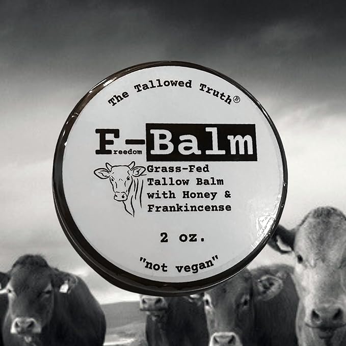The Tallowed Truth F-Balm – Grass-fed, Grass-finished Tallow Balm– 5 Ingredients Only – Made in Canada – Tallow for Face & Body (2 oz (1-Pack), Original)