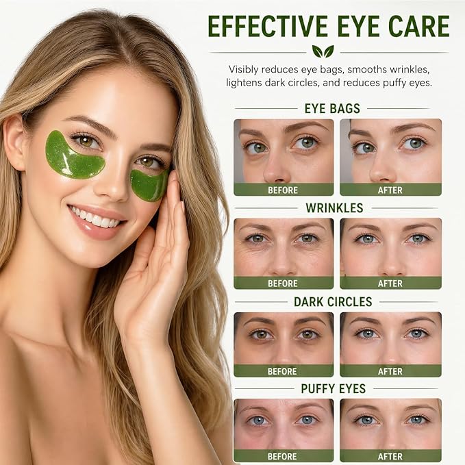 Under Eye Patches, 30 Pairs Aloe Vera Eye Mask for Dark Circles, Puffy Eyes, Wrinkles,Skincare for Women and Men