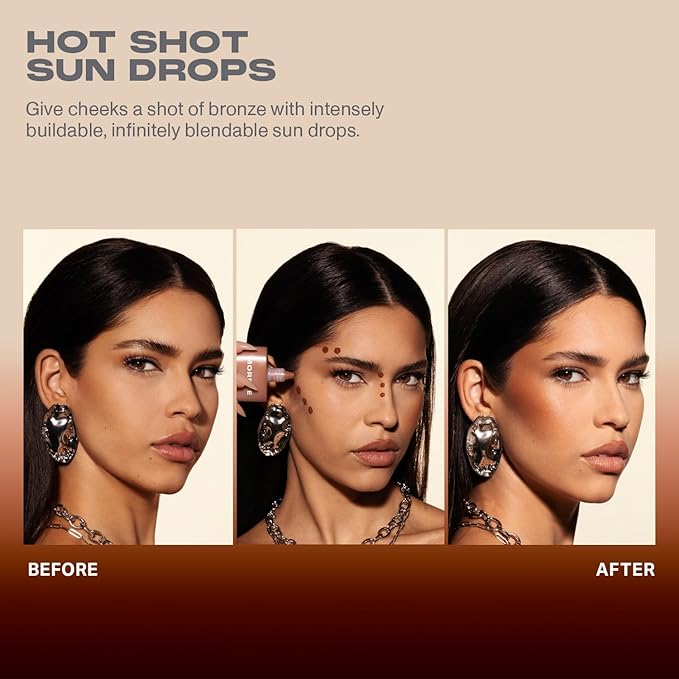 Morphe Hot Shot Sun Bronzing Drops - Waterweight Liquid Bronzer Drops with Niacinamide for Glowing Skin, Hydration & a Natural Radiant Finish - Stuntan (1 Fl Oz)