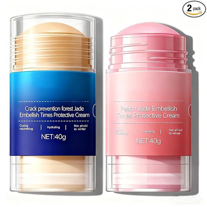 Crack Feet Prevention Stick, Urea Cream 60%, Anti Crack Foot Cream Stick, Strength Moisturizer Foot Lotion stick, Softening and Nourishing Cream, for Dry, Cracked Heels & Thickened Skin (Pink+Blue)