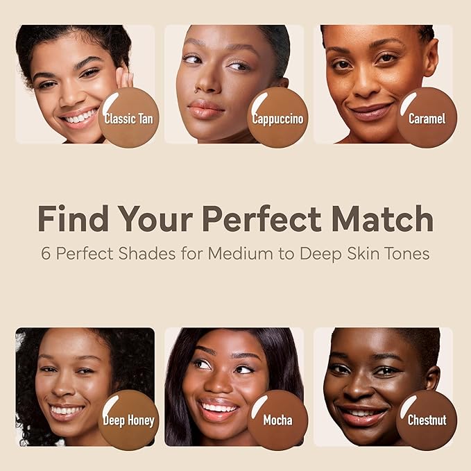 KISS NEW YORK Tinted Moisturizer with SPF 32 PA+++ (Caramel) 12 Hour Hydrating Sunscreen for Face, No White Cast for Dark Skin Tone, Natural Finish, Medium Coverage with Hyaluronic Acid, Vitamin E