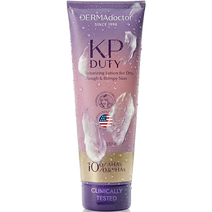 DERMAdoctor KP Bump Eraser Keratosis Pilaris Lotion – Gentle KP Cream for Arms and Full Body | Rough and Bumpy Skin Lotion for Keratosis Pilaris | Smooths, Hydrates & Softens | 10% AHAs + PHAs, 8 oz