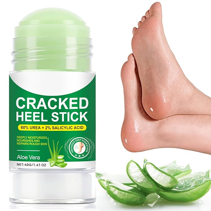 60% Urea plus 2% Salicylic Acid Foot Care Stick, Deep Hydration Soften & Smooth Thickened Areas, Intensive Moisturizer Repairs for Dry, Cracked Heels & Thickened Skin (1.41 Ounce, Aloe Vera)