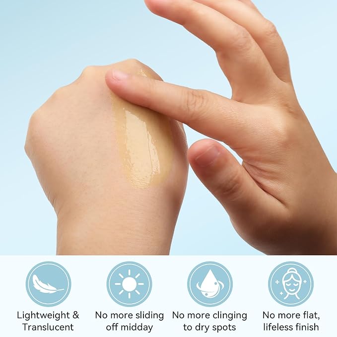 UCANBE Honey Hydro-Grip Primer, Jelly Grip Makeup Base for Dry & Sensitive Skin - Hydrating Gel Gripping Face Primer with Golden Chamomile & Vitamin E to Soothe Redness & Lock in Makeup, Dewy Finish