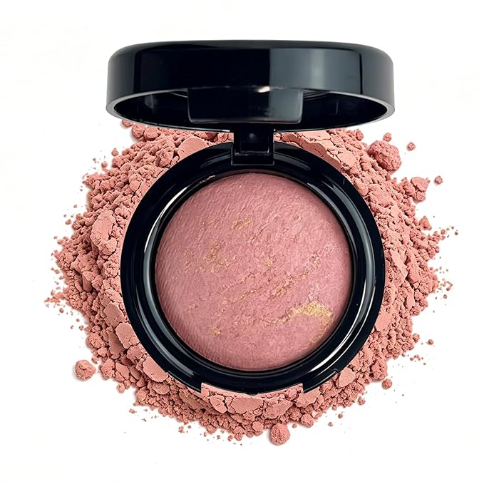 K'APEINE Baked Blush, Single Powder Pink Blush for Cheeks Shimmer Silky Smooth Pressed Powder Blushes Blendable Highly Pigment Makeup Palette Long-Lasting Face Makeup for Women Festivals-01#