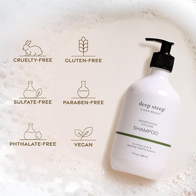 Deep Steep Curl Defining Shampoo, 17 oz – Moisturizing Shampoo with Shea Butter, Aloe Vera, Rice Protein, Peppermint Oil & Glycerin – Sulfate-Free, Vegan, Clean Beauty Hair Care, Curly Hair