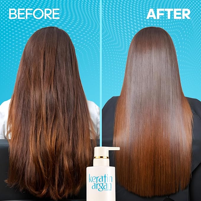 Keratin Shampoo with Argan Oil 16.9oz – Damaged Hair Shampoo, Damage Repair & Color Protection, Anti-Hair Loss, Silky Smooth, Sulfate & Paraben Free, For All Hair Types - 500ml