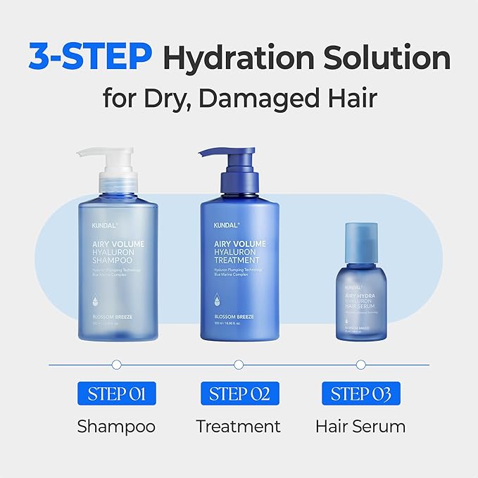 KUNDAL Hyaluronic Acid Lightweight Hair Serum for Thin & Fine, Hydra Hyaluron Hair Serum for Frizz Control, Volume & Moisture Boost – Blossom Breeze, 1.69 fl oz