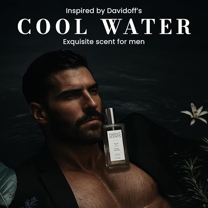 Perfect Scents Fragrances, Inspired by Davidoff’s Cool Water, Men’s Eau de Toilette, CLEAN, Vegan, Paraben-Free, Phthalate-Free, Never Tested on Animals, 3.4 Fluid Ounces