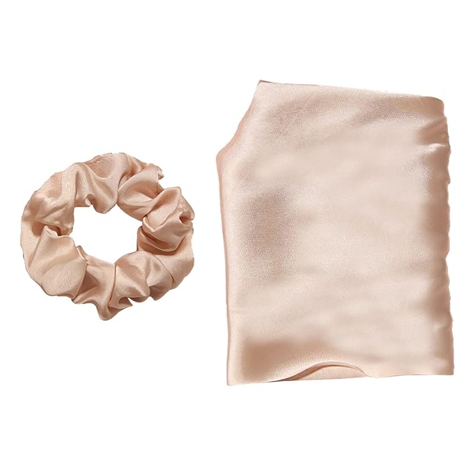 Hair Scarf Scrunchies for Women, LFOUVRE Scarf Scrunchies, 2pcs Knotted Scarf Hair Ties for Girls,Silky Satin Hair Scarf Headband, Elastic Hair Bands Ribbon Scrunchy, Ponytail Holder Hair Accessories