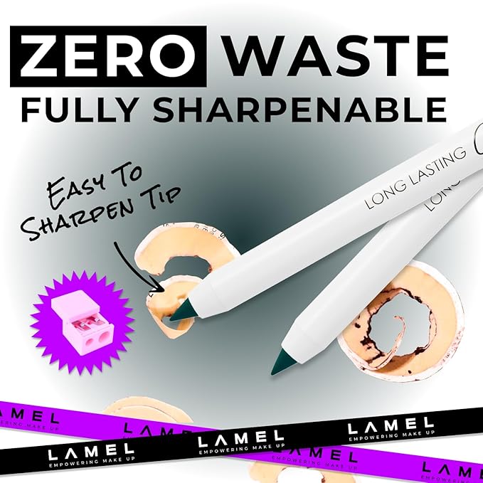 Lamel No Smudge Gel Eyeliner - Emerald Green - Waterproof Eyeliner Pencil - 10-Hour Wear, Sharpenable, Contact Lens Friendly, Vegan - Creamy & Sweat Proof Pencil - Highly Pigmented - 403 Shade