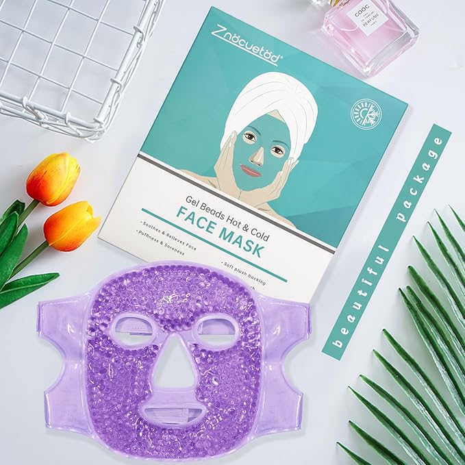 ZNÖCUETÖD Face Ice Mask Facial Ice Packs Gel Hot Cold Compress for Post Oral, Dental, Nose,Facelift Plastic Cosmetic & Laser Surgery Recovery Puffiness Swelling Dark Circles & Headaches Gift for Women