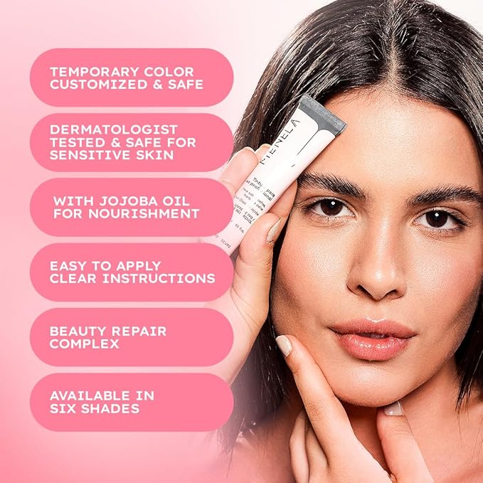 Menela Eyebrow Tint Kit – Professional Brow Color with Jojoba Oil – Includes Oxidizing Cream, Dual-Ended Brush & Mixing Glass – Vegan, Ammonia-Free, Sensitive Skin Safe – 20 ml (Brown)