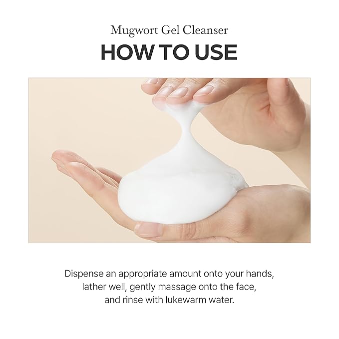 I'm from Mugwort Gel Cleanser 150ml, Mugwort 60%, Calming, Soothing, Mild low pH Korean Face Wash for Sensitive Skin, Irritated Skin, Herbal, Hypoallergenic, Vegan